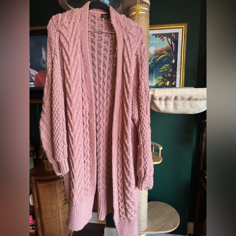 Pink Topshop cardigan, size 6
